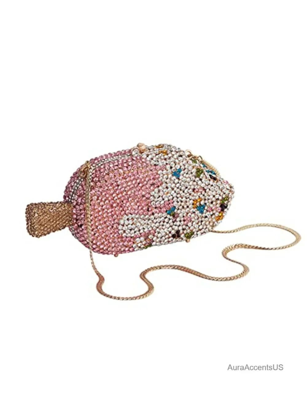 Ice Cream Shape Glitter Rhinestone Evening Clutch Shoulder Bag